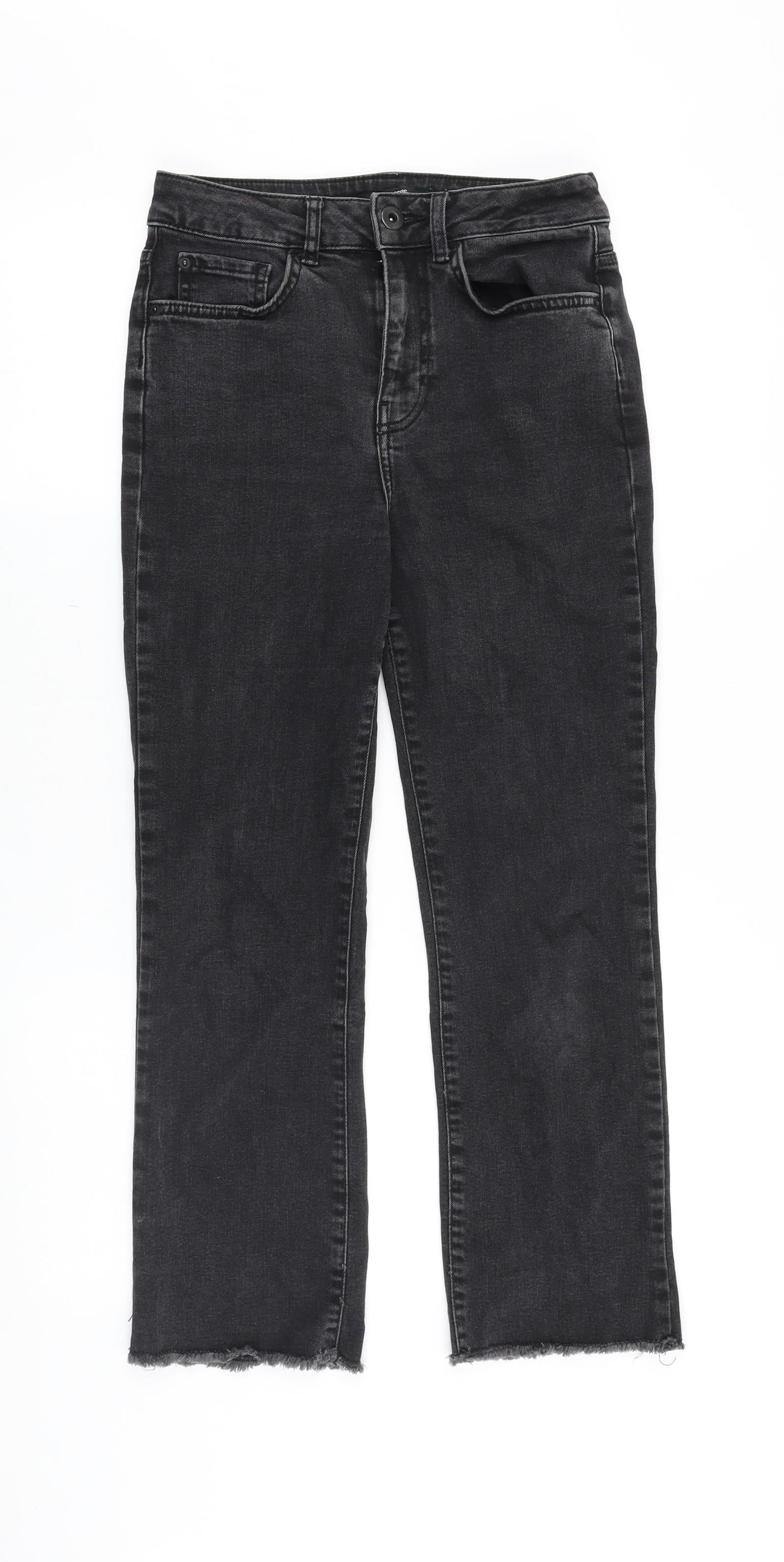 George Womens Black Cotton Bootcut Jeans Size 28 in L25 in Regular Zip