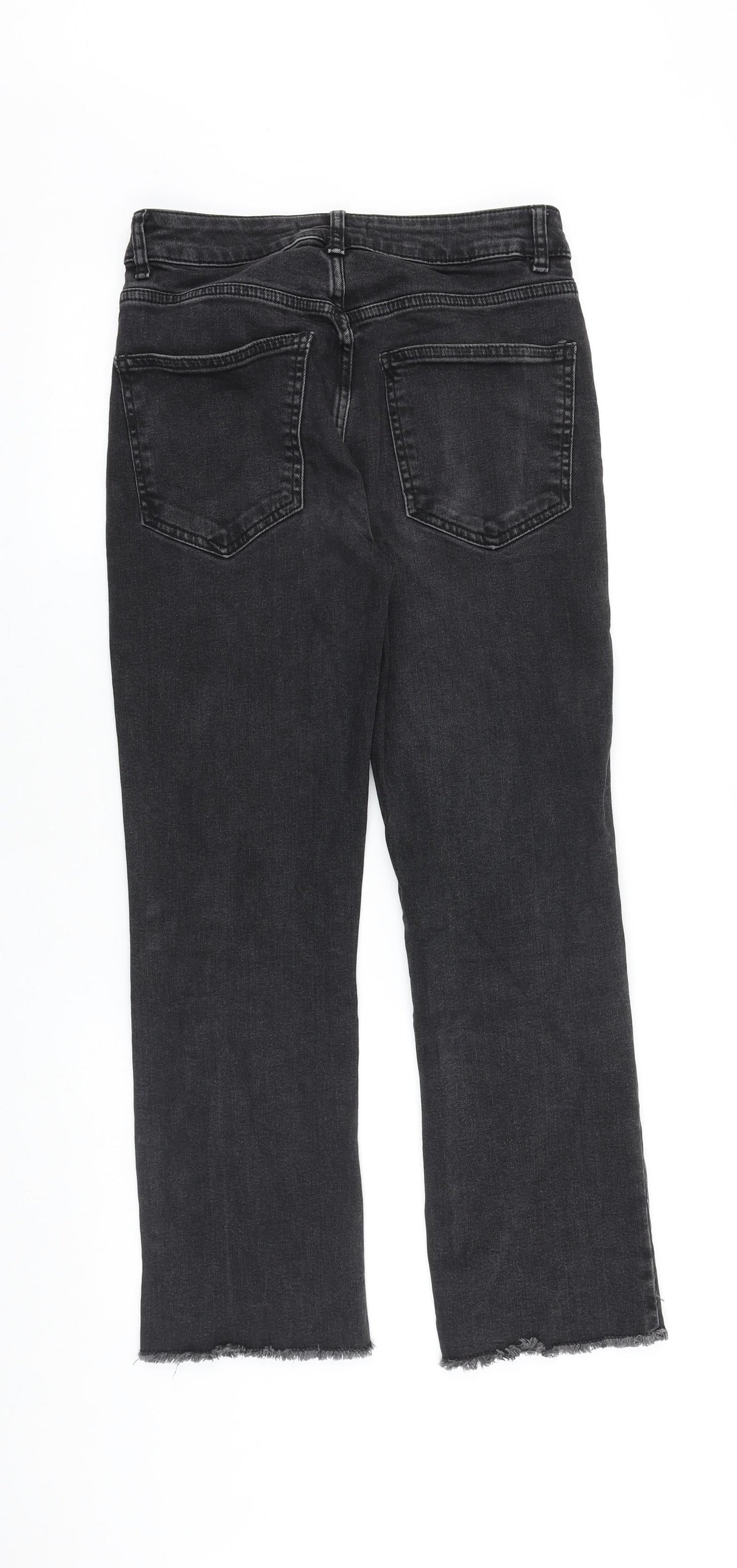 George Womens Black Cotton Bootcut Jeans Size 28 in L25 in Regular Zip