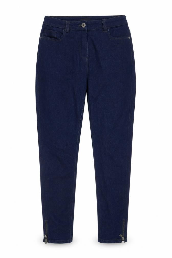M&Co Womens Blue Cotton Skinny Jeans Size 10 L28 in Slim Zip
