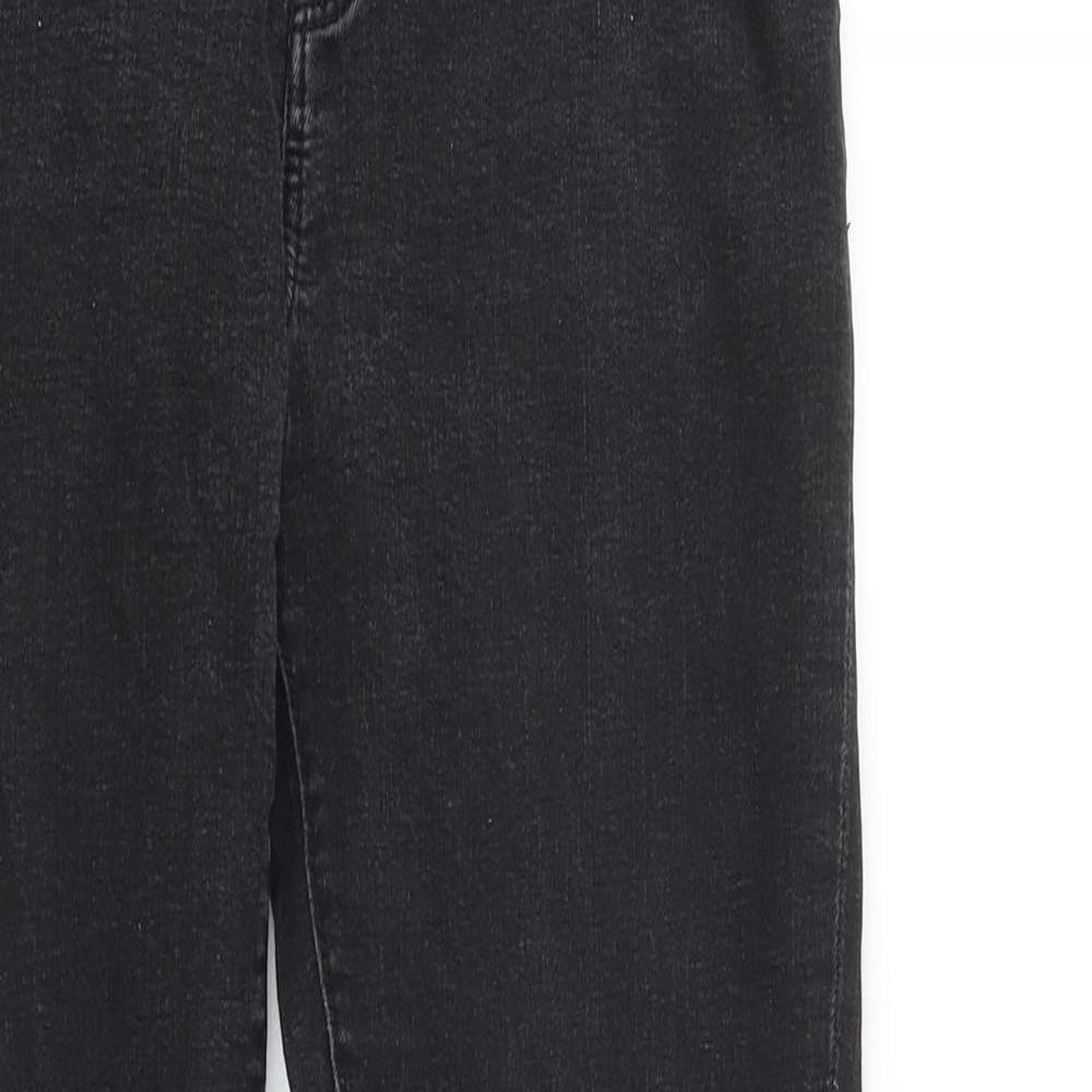 Zara Womens Black Cotton Skinny Jeans Size 10 L28 in Slim Zip
