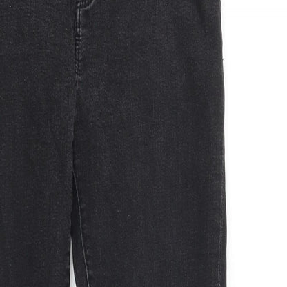Zara Womens Black Cotton Skinny Jeans Size 10 L28 in Slim Zip