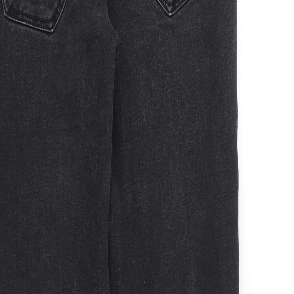 Zara Womens Black Cotton Skinny Jeans Size 10 L28 in Slim Zip