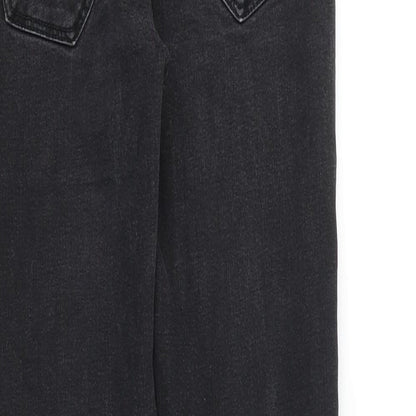 Zara Womens Black Cotton Skinny Jeans Size 10 L28 in Slim Zip