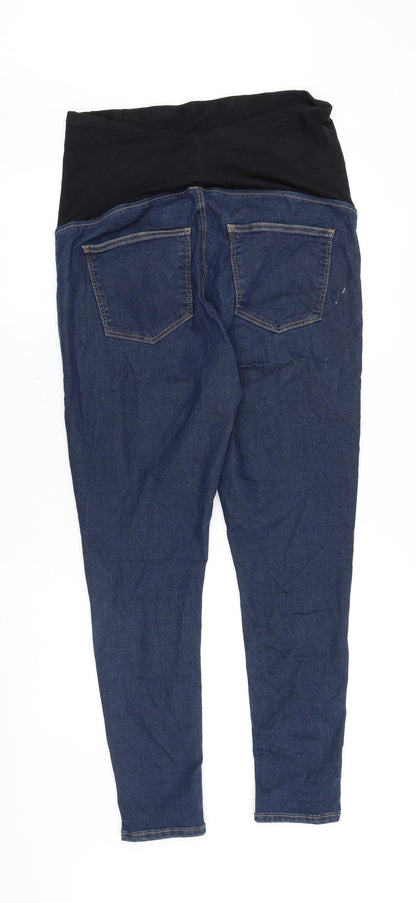 Topshop Womens Blue Cotton Skinny Jeans Size 34 in L32 in Regular