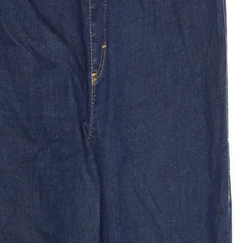 Topshop Womens Blue Cotton Skinny Jeans Size 34 in L32 in Regular