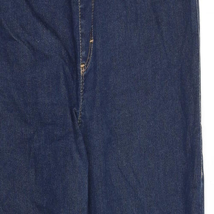 Topshop Womens Blue Cotton Skinny Jeans Size 34 in L32 in Regular
