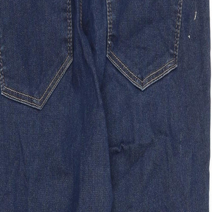 Topshop Womens Blue Cotton Skinny Jeans Size 34 in L32 in Regular