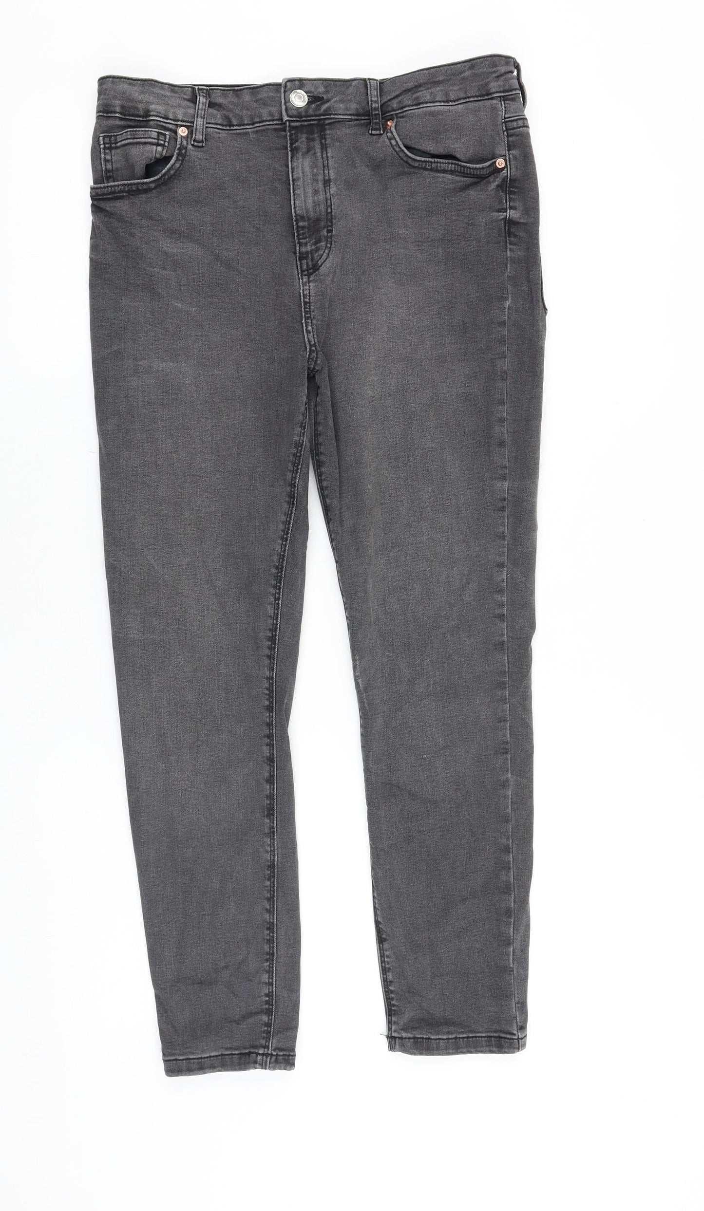 Denim & Co. Womens Green Cotton Skinny Jeans Size 14 L26 in Slim Zip