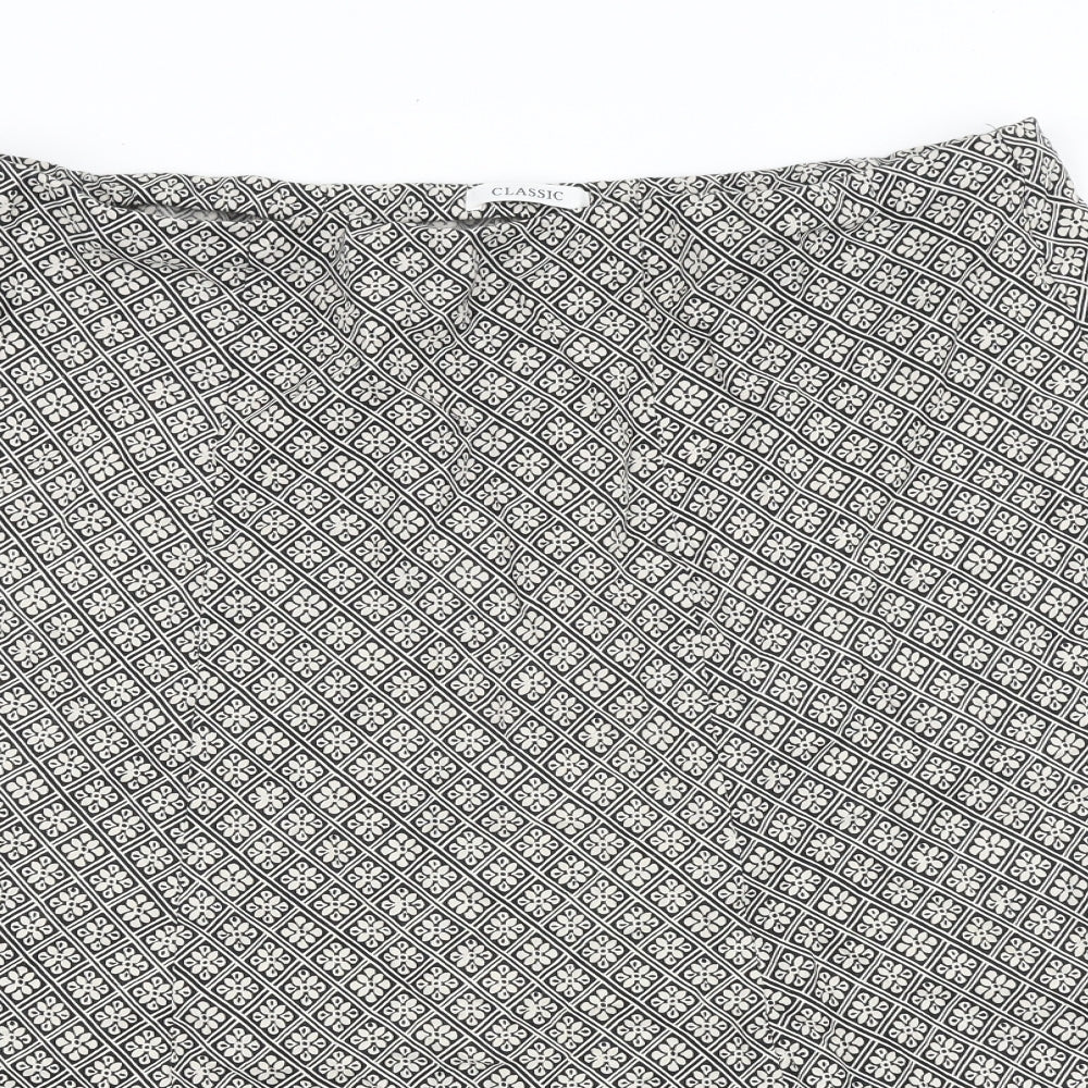 Classic Womens Black Floral Viscose Swing Skirt Size 38 in