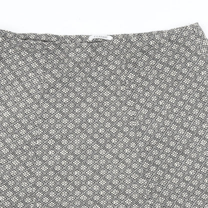 Classic Womens Black Floral Viscose Swing Skirt Size 38 in