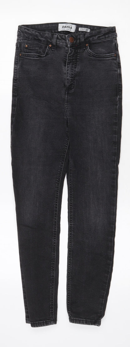 New Look Womens Grey Cotton Skinny Jeans Size 8 Regular Zip