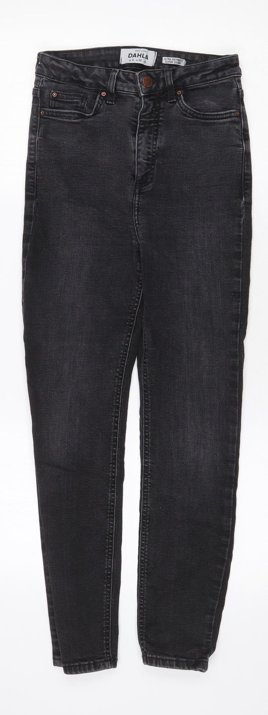 New Look Womens Grey Cotton Skinny Jeans Size 8 Regular Zip