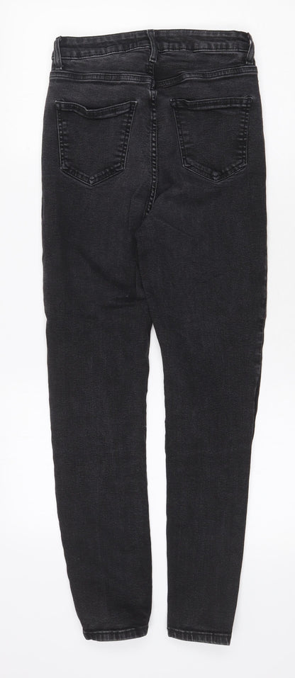 New Look Womens Grey Cotton Skinny Jeans Size 8 Regular Zip