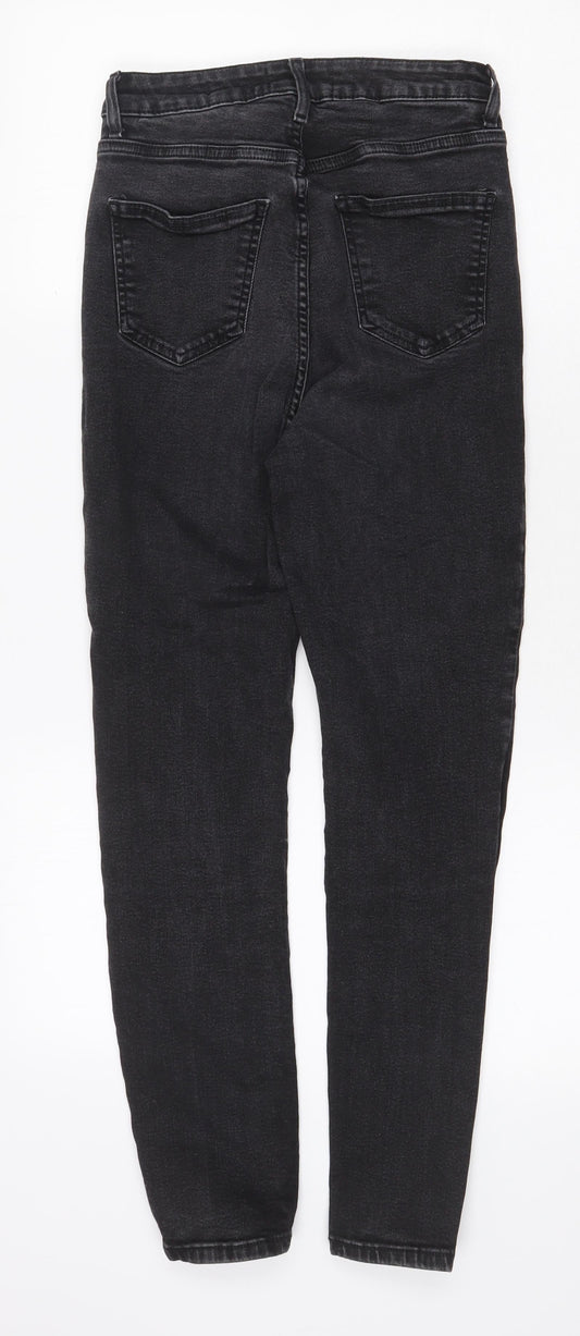 New Look Womens Grey Cotton Skinny Jeans Size 8 Regular Zip