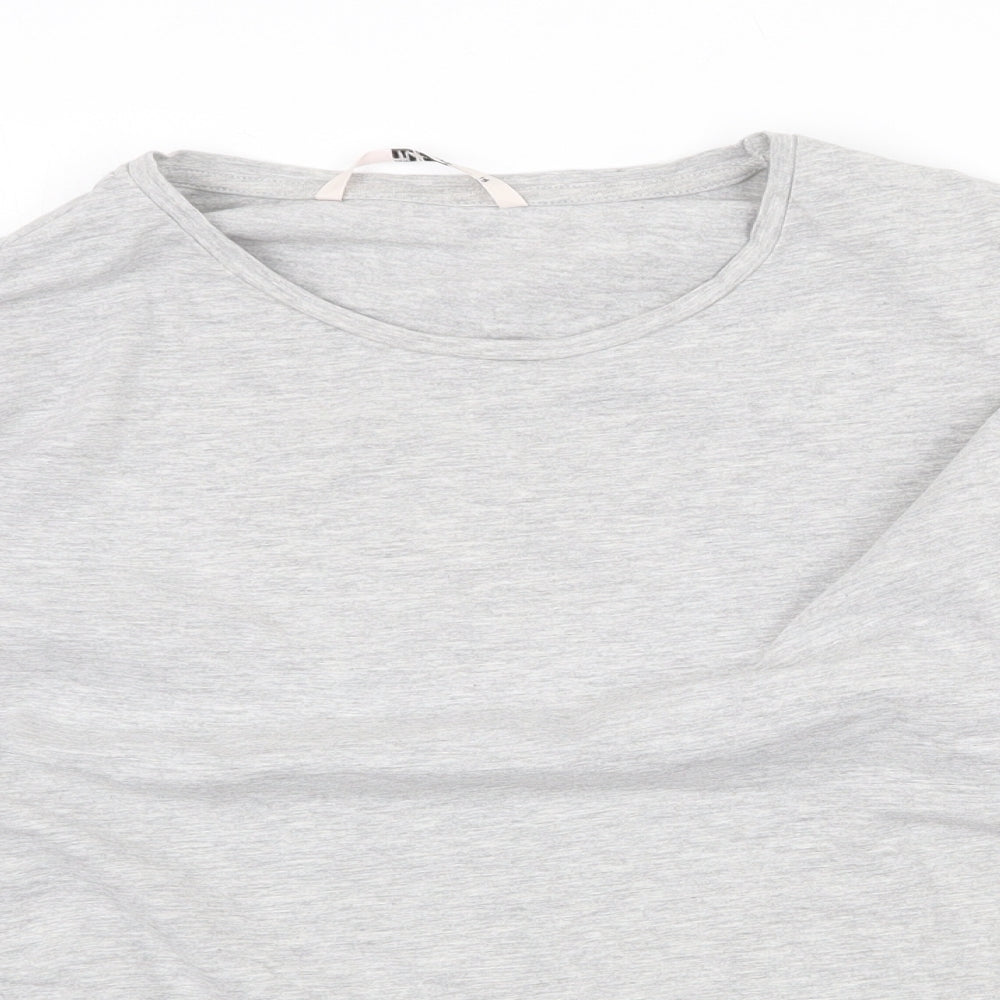 TU Womens Grey Cotton Basic Blouse Size 14 Scoop Neck