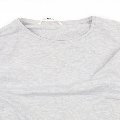 TU Womens Grey Cotton Basic Blouse Size 14 Scoop Neck