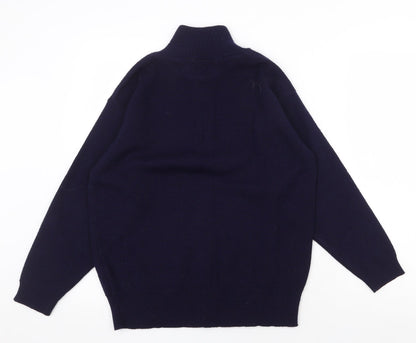 Womens UK Size S Nightingales Blue Henley Jumper