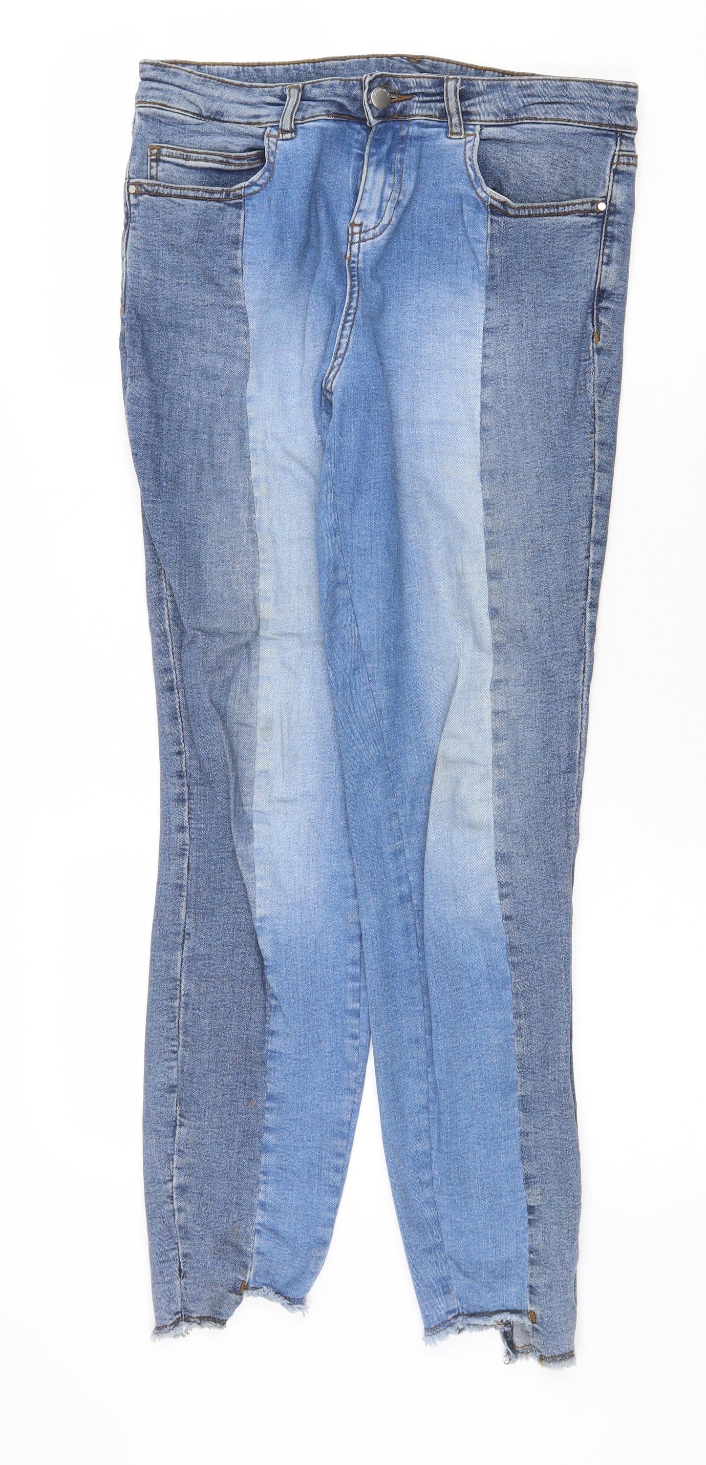TU Womens Blue Cotton Straight Jeans Size 10 Regular Zip