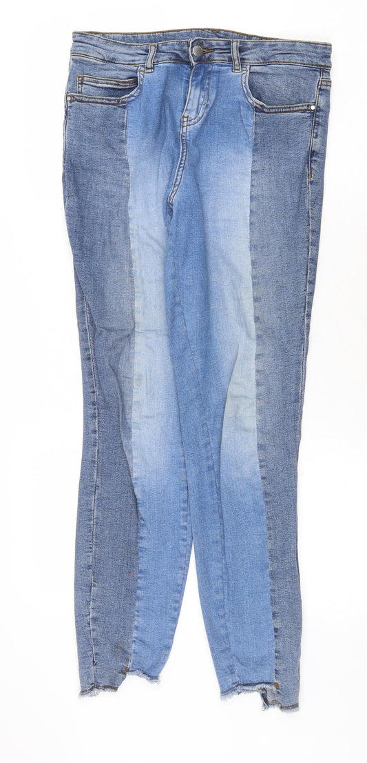 TU Womens Blue Cotton Straight Jeans Size 10 Regular Zip