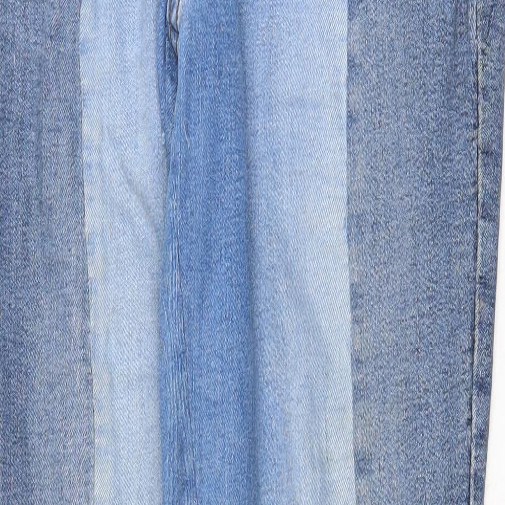 TU Womens Blue Cotton Straight Jeans Size 10 Regular Zip