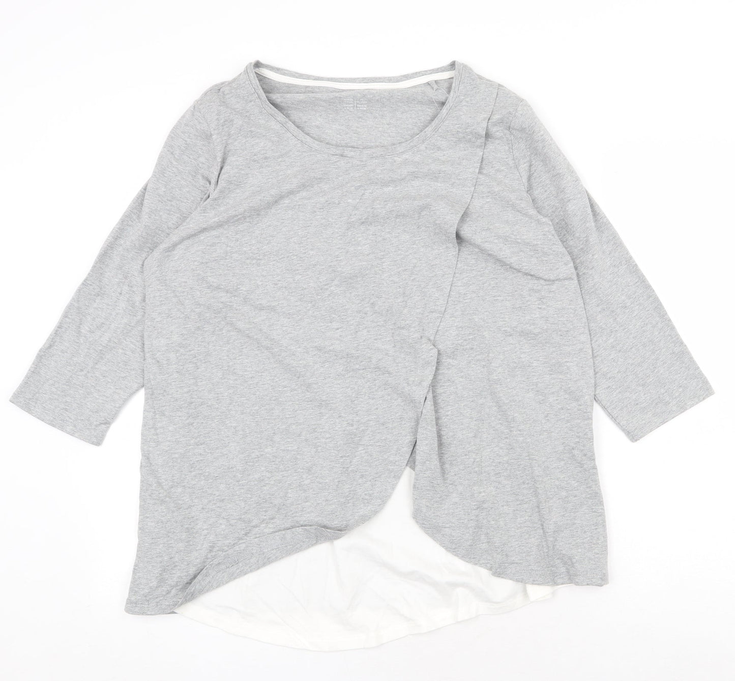 Womens UK Size L ESMARA Grey Basic Blouse