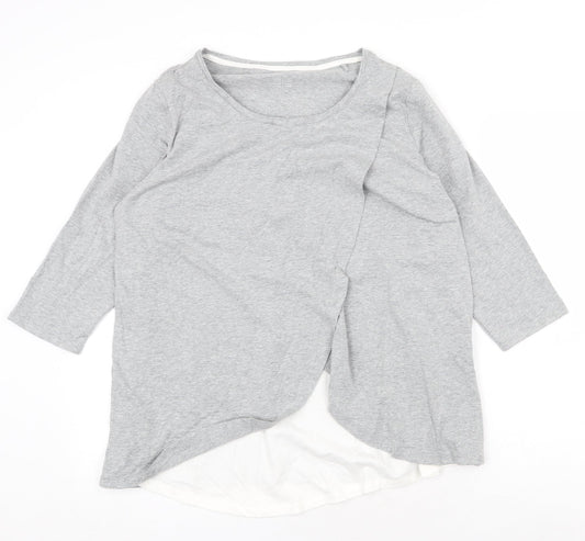 Womens UK Size L ESMARA Grey Basic Blouse