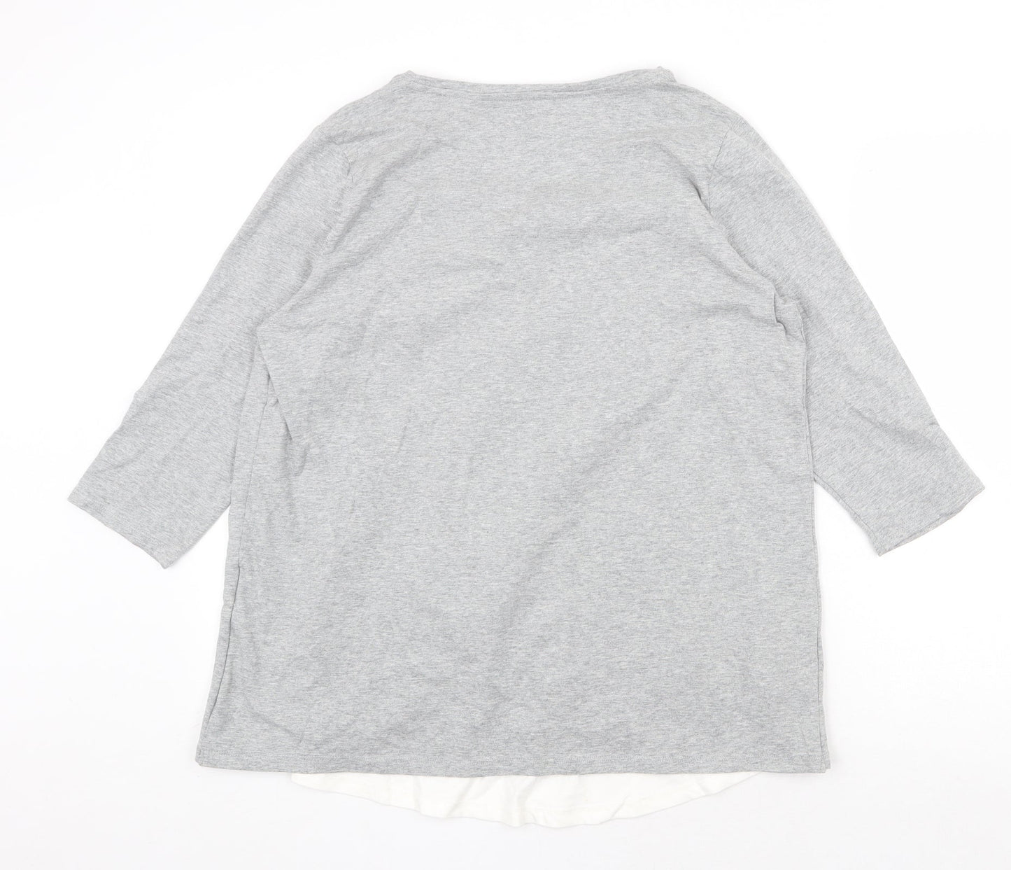 Womens UK Size L ESMARA Grey Basic Blouse