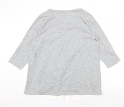Womens UK Size L ESMARA Grey Basic Blouse