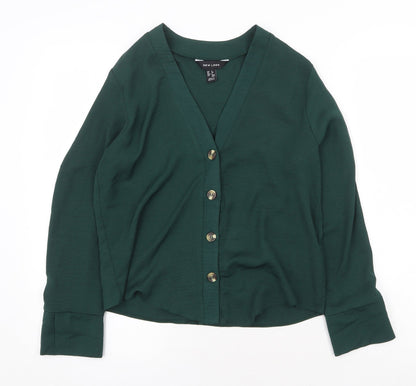 Womens UK Size 6 New Look Green Basic Blouse
