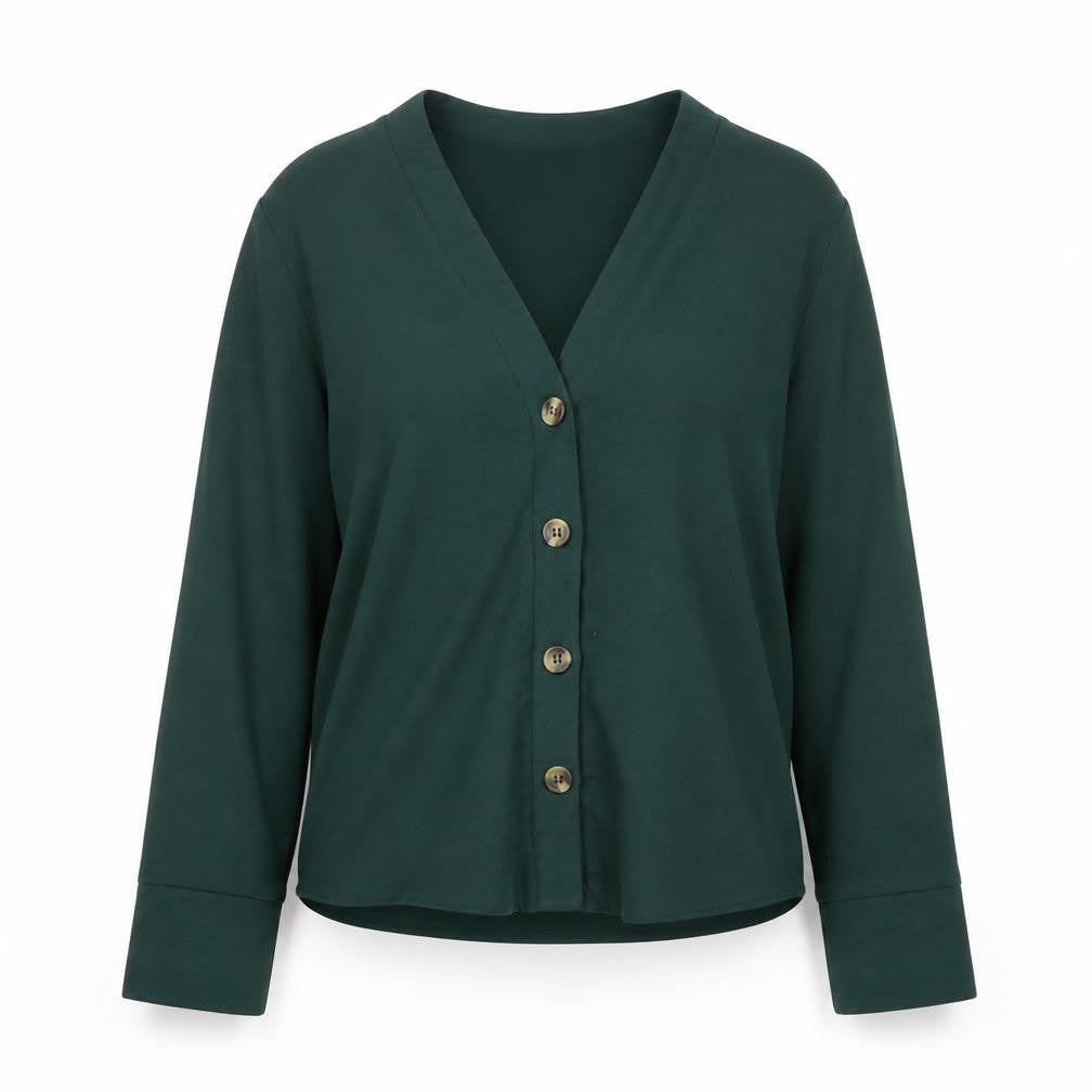 Womens UK Size 6 New Look Green Basic Blouse