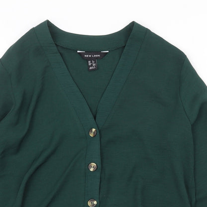 Womens UK Size 6 New Look Green Basic Blouse