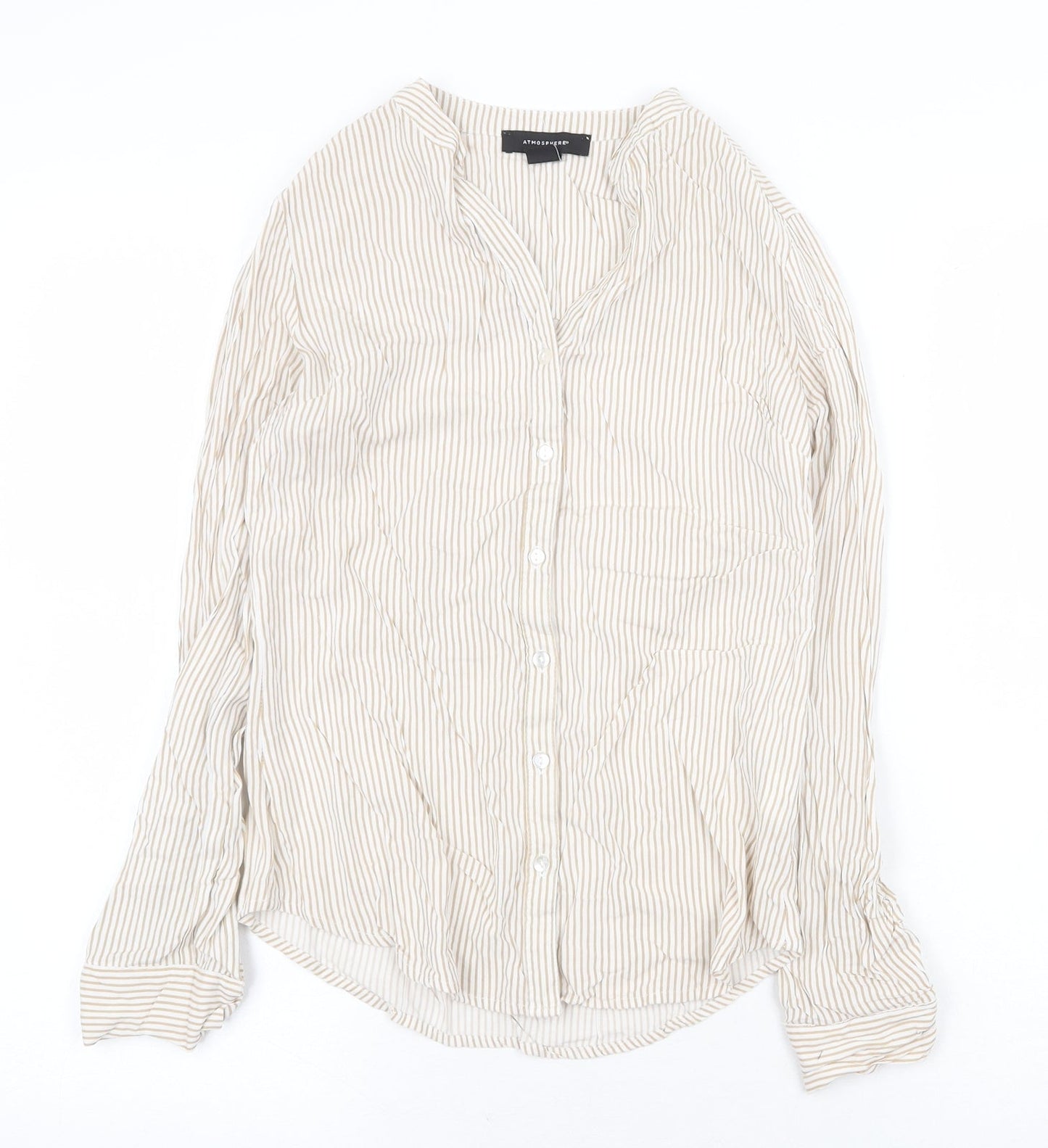 Womens UK Size 6 Atmosphere Beige Basic Blouse