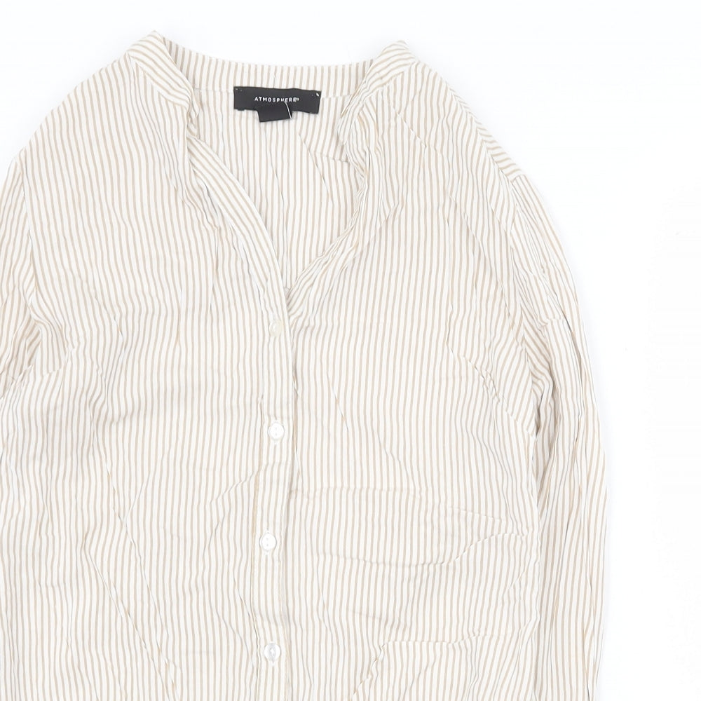 Womens UK Size 6 Atmosphere Beige Basic Blouse