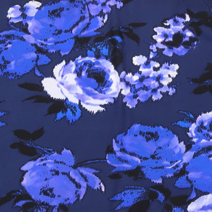 New Look Womens Blue Floral Polyester Kimono Blouse Size 8 V-Neck
