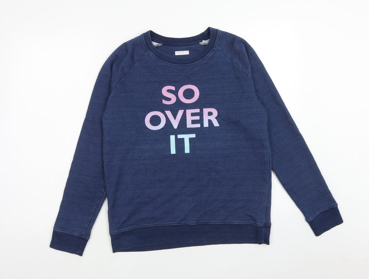 Nailed it Womens Blue Cotton Pullover Sweatshirt Size S Pullover