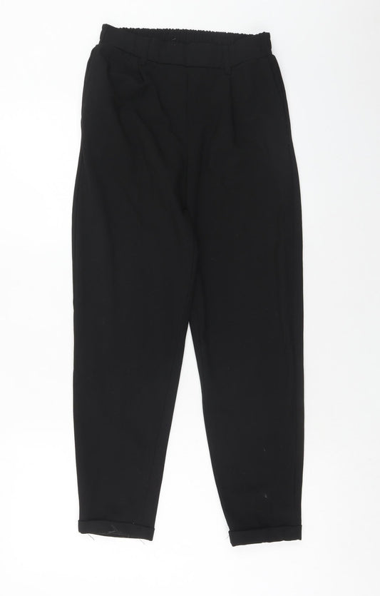 Bershka Womens Black Polyester Trousers Size S Regular