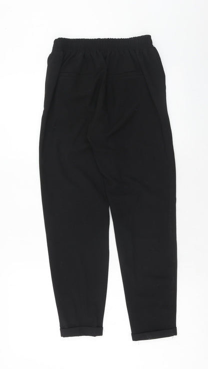 Womens UK Size S Bershka Regular Fit  Black Trousers