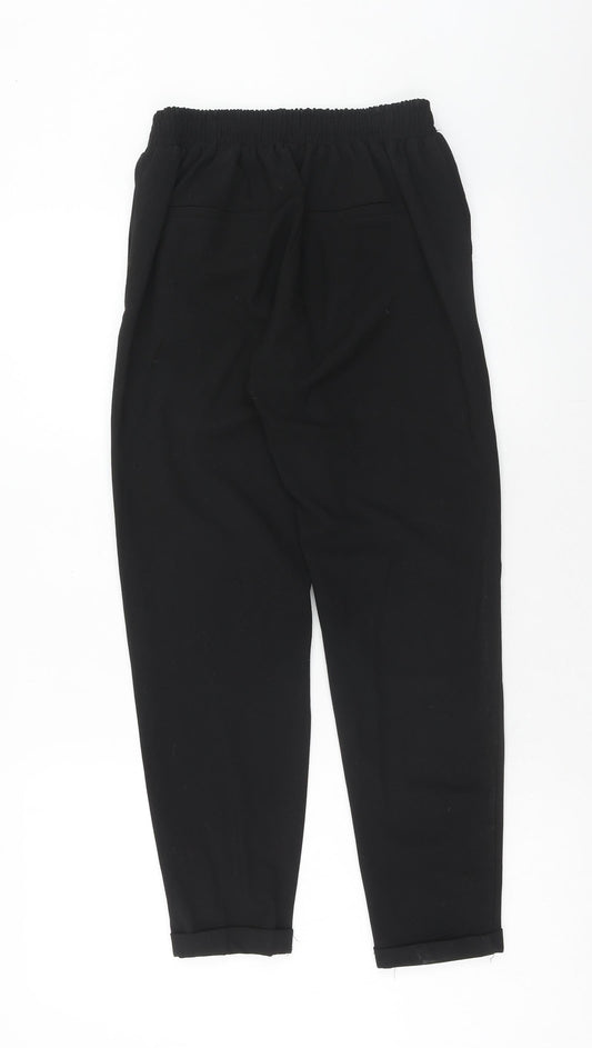 Bershka Womens Black Polyester Trousers Size S Regular