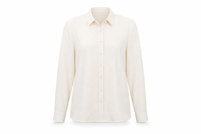 Sommer Mann Womens Beige Polyester Basic Button-Up Size 16 Collared