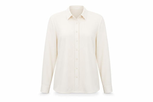 Sommer Mann Womens Beige Polyester Basic Button-Up Size 16 Collared