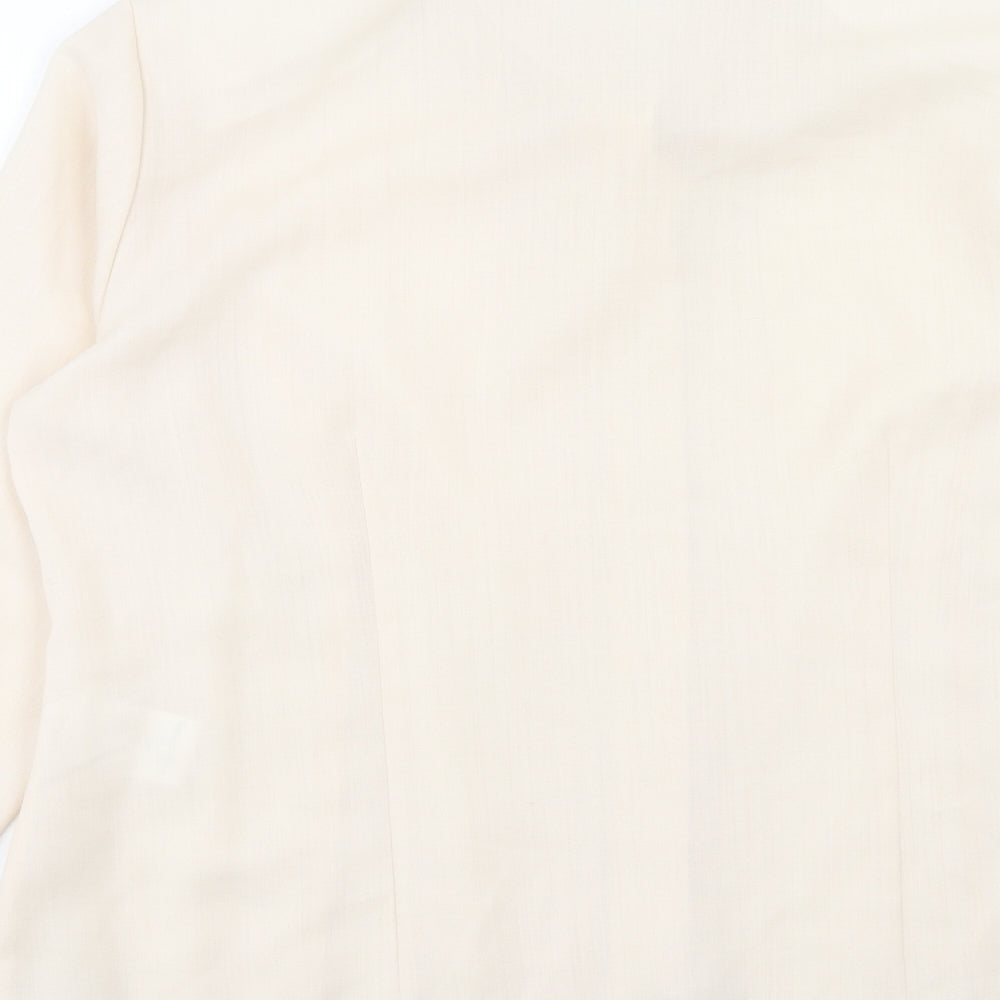 Sommer Mann Womens Beige Polyester Basic Button-Up Size 16 Collared