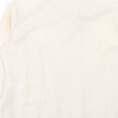 Sommer Mann Womens Beige Polyester Basic Button-Up Size 16 Collared