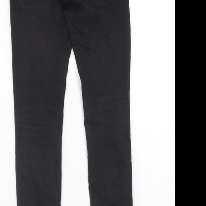 Denim & Co. Womens Black Cotton Skinny Jeans Size 8 Regular Zip