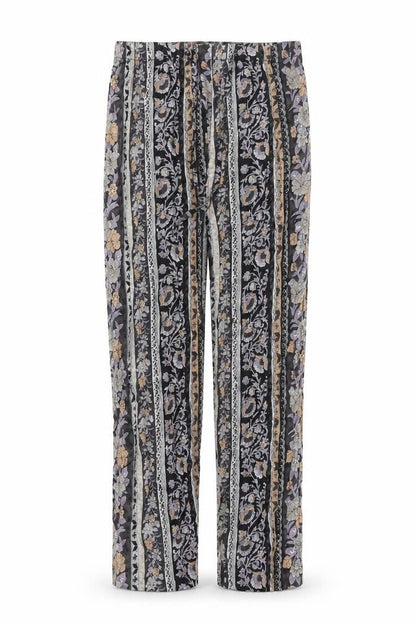 Vintage Studio Womens Multicoloured Geometric Viscose Trousers Size XL Regular Drawstring