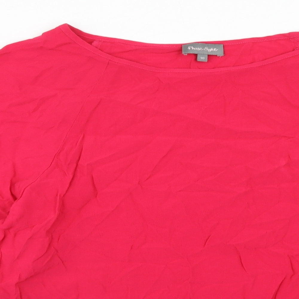 Womens UK Size 10 Phase Eight Pink Basic Blouse