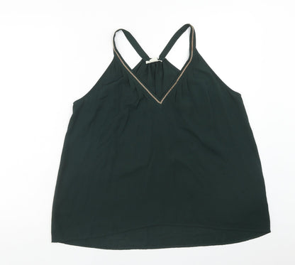 Womens UK Size 8 H&M Green Basic Tank