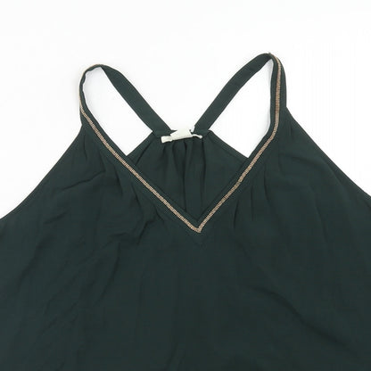 Womens UK Size 8 H&M Green Basic Tank