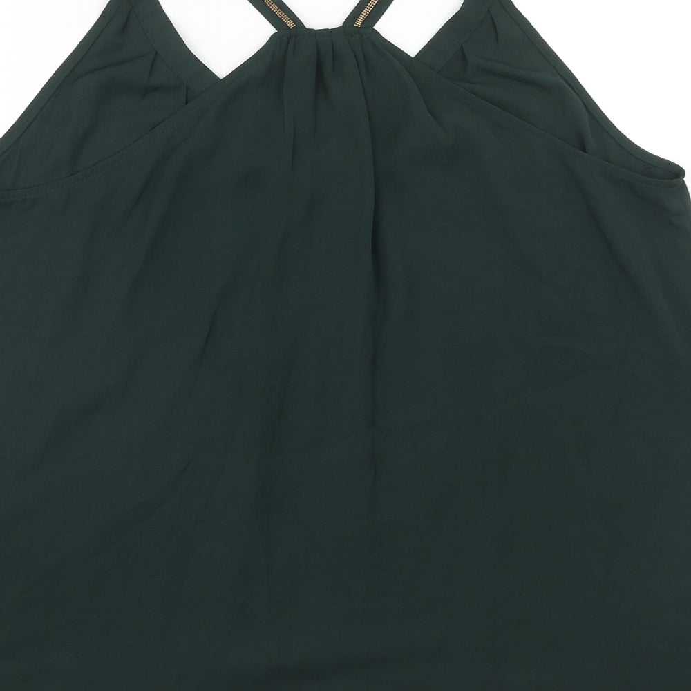 Womens UK Size 8 H&M Green Basic Tank