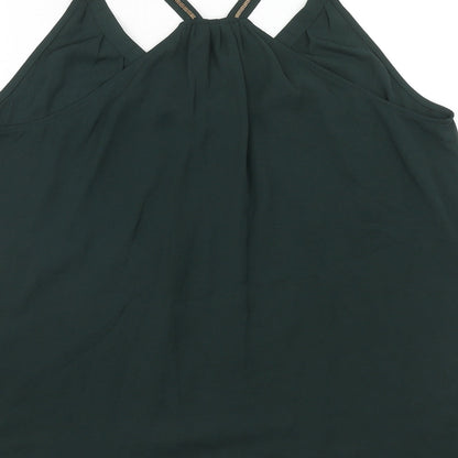 Womens UK Size 8 H&M Green Basic Tank