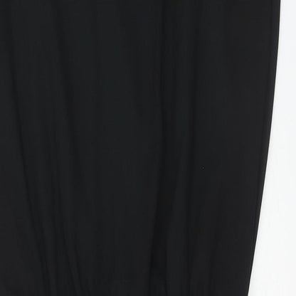 infront Womens Black Polyester A-Line Size S Boat Neck Zip